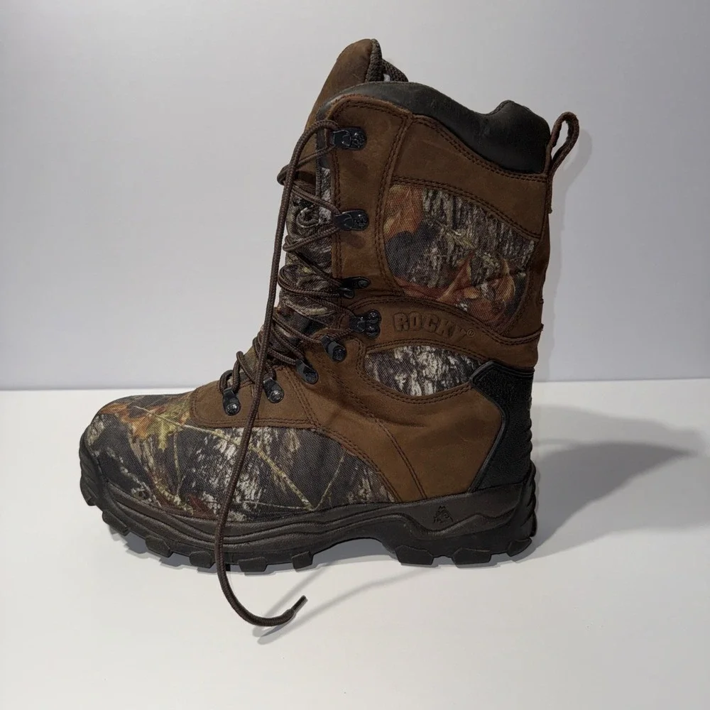 Rocky 1000 Gram Thinsulate Waterproof Hunting Boots Camo Brown Men's Size 11M - Picture 10 of 14